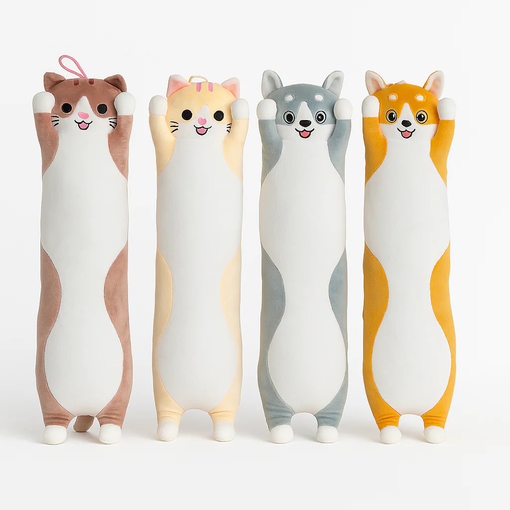 3 pezzi Peluche Cuscino Gattini 50cm Morbidi e Colorati Idea Regalo Bambini e Adulti