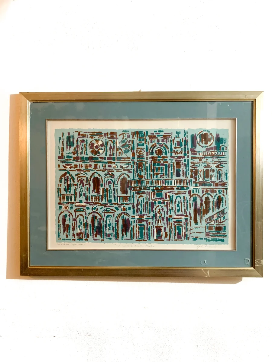 “Il cortile di Palazzo Ducale”, Copia d’Autore di Egidio Bonfante