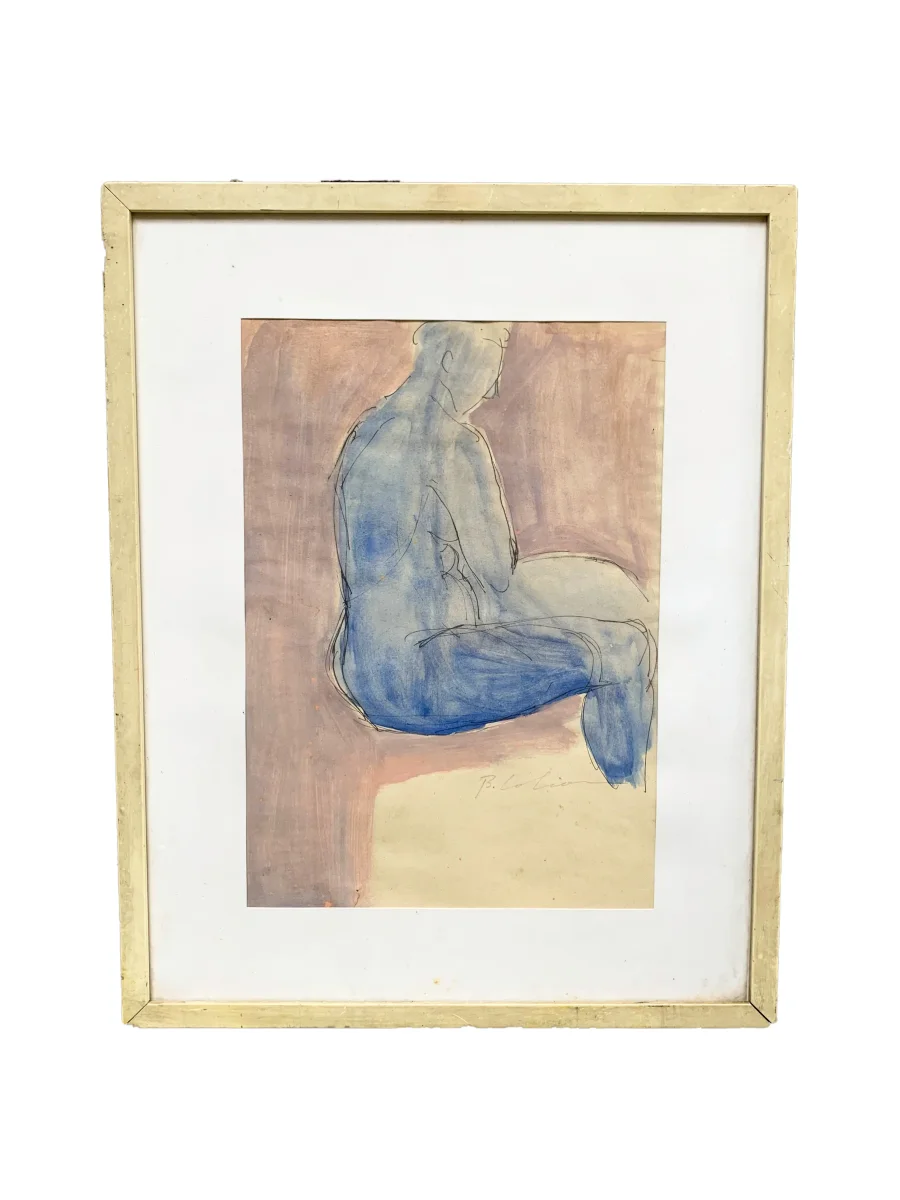 Acquerello di Nudo di Donna Anni 80